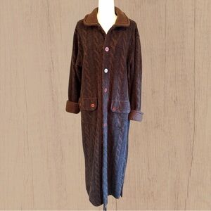 Vintage 90s floor length fleece duster sweater coat